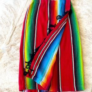 Aztec Native Print Long Knit Skirt